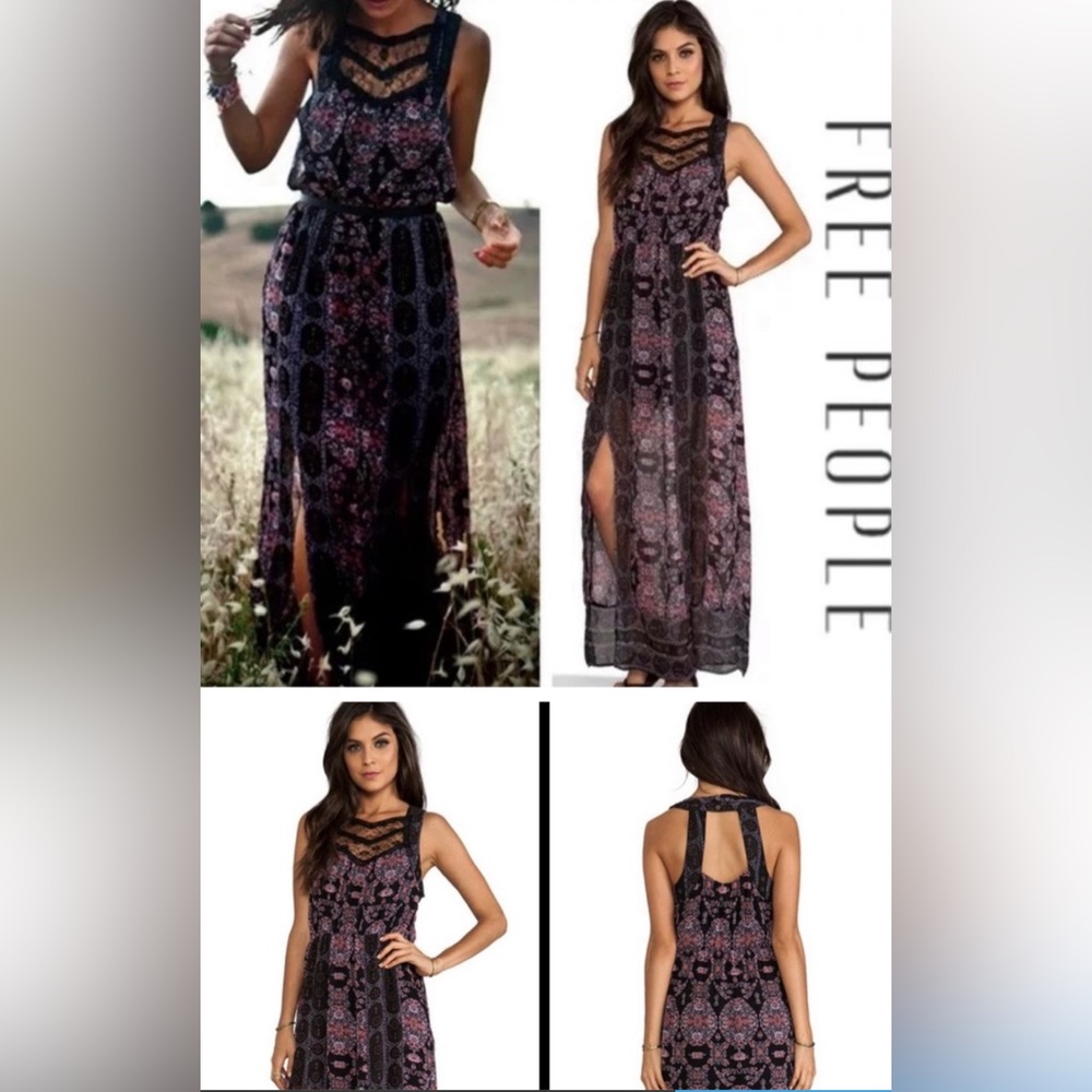 Free people Moroccan lace trim maxi